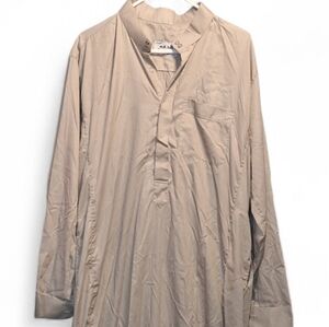 Men’s Thobe Dishdasha Beige XL Traditional Middle Eastern Robe Long Sleeve